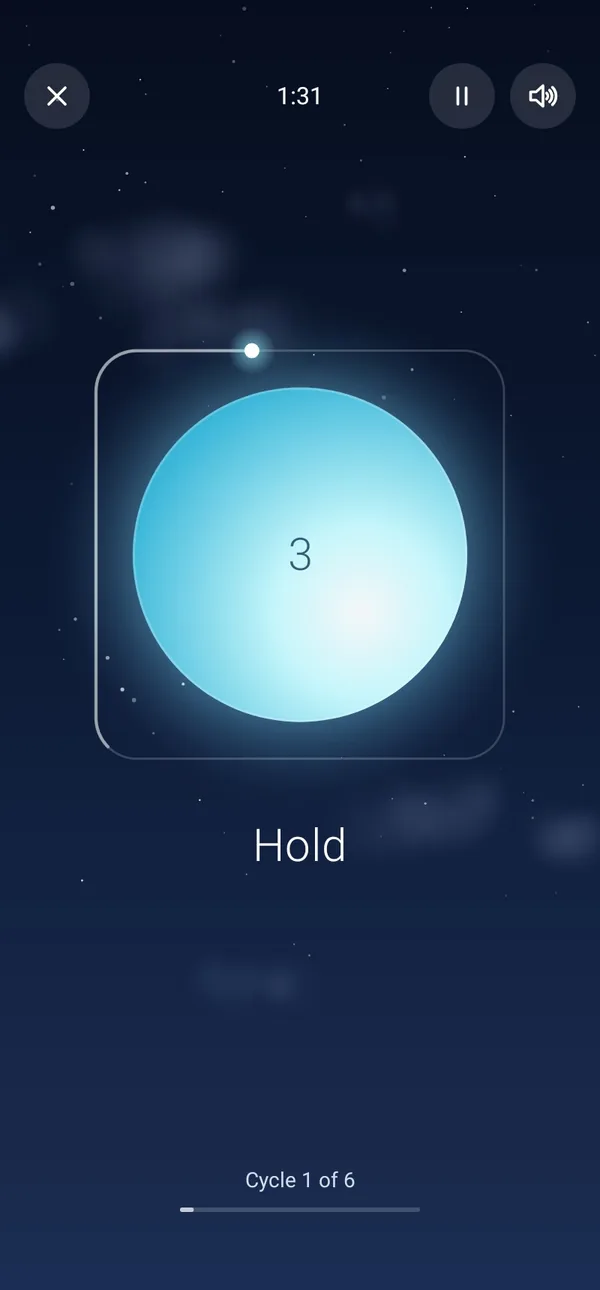 Hold on the phone: the orb full and glowing