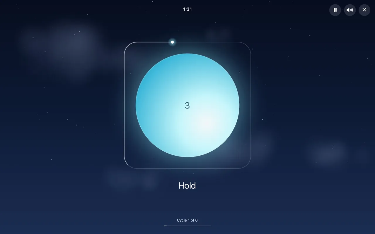 Hold: the orb full and glowing, the light crossing the top of the box